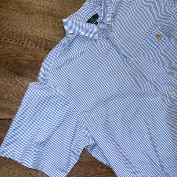 Lauren Ralph Lauren • Blue Gingham Plaid Short Sleeve Button Down - Picture 5 of 8